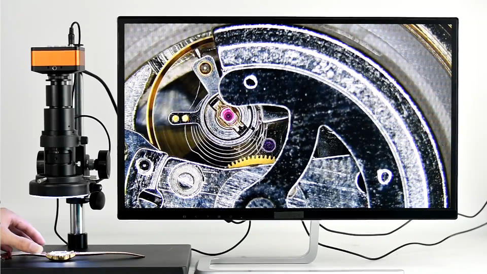 5299齐焦镜头效果视频 。此产品对科研，教育，维修等领域提供更高要求图像截取。