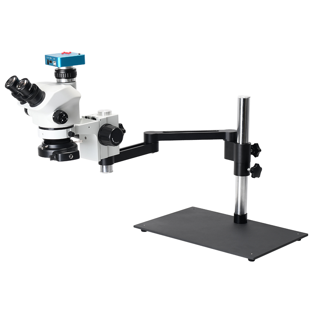 新款S型万向支架三目显微镜调节支架展示视频